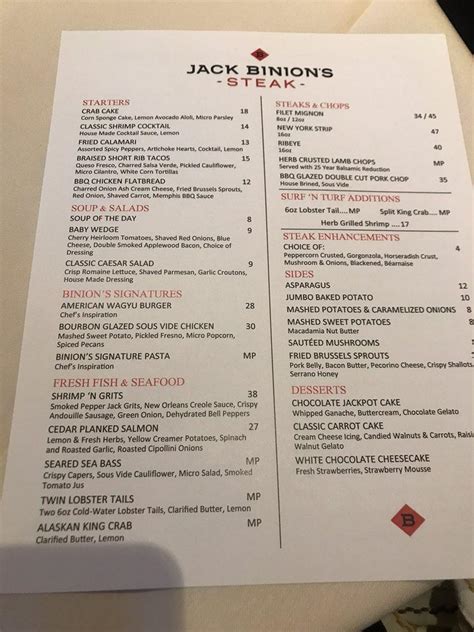 jack binion's steak hammond menu|Jack Binion's Steak House .